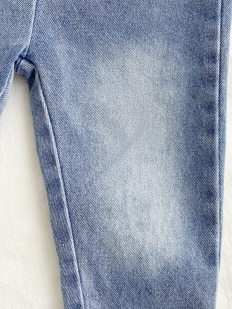 SHEIN Vintaside Kids 3pcs Baby Boy Straight Jeans Pants Cute Preppy Blue Green Elastic Waist Drawstring Real Denim Regular Birthday Party Fall Pantalon Jogging Loose Fit - Multicolor - View 4