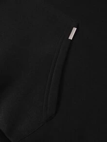 STYNVO 男士秋冬長袖口袋設計連帽衛衣 - 黑色 - 查看 6