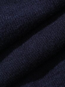 DAZY Women's Solid Color Lapel Collar Elegant Knit Sweater 2 Pieces Set - Navy Blue - View 12