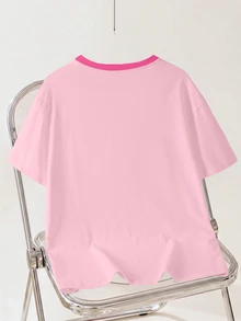 SCOOBY-DOO X SHEIN Plus Size Cartoon Print Round Neck Short Sleeve T-Shirt - White - View 2