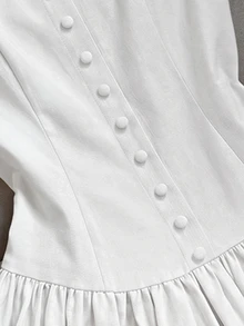 Franclia 2026 女款復古細肩帶洋裝，無袖優雅短洋裝，適合夏季 - 白色 - 查看 3