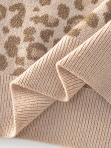 LUMIGAL Women's Leopard Print V-Neck Long Sleeve Sweater And Knit Pants Casual 2 Pieces Set - Multicolor - View 7