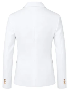 Calvornis Men's Safari Slim Fit Mandarin Collar Multi-Pocket Suit Blazer, Formal, Old Money - White - View 2