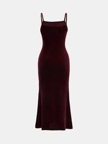 Tween Girls Spaghetti Strap Long Dress, Elegant Party, Ceremony, Formal Occasion, Ball, Evening Banquet - Burgundy - View 2