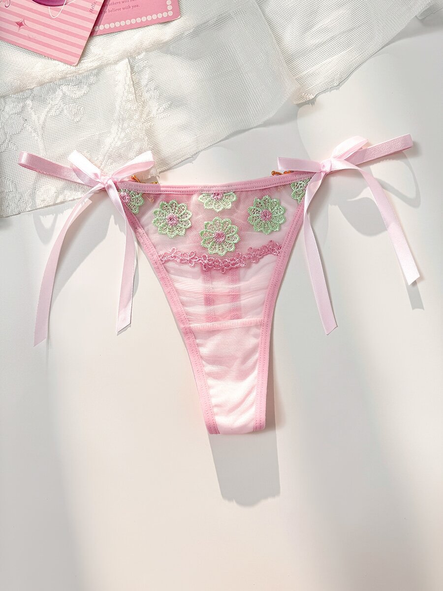 PetitDoll 1pc Fashion Lace Women's Thong - Pink - View 1