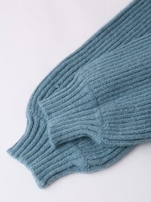 Solivie Women's Solid Color Casual Daily Wear Knit Dress - Baby Blue - View 5