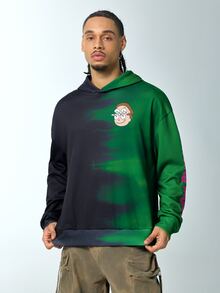 Rick and Morty X SHEIN Men's Letter Pattern Casual Everyday Hoodie - Black - View 8