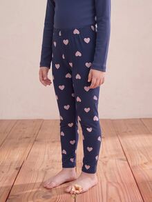 1 buah Legging Rajut Motif Hati Biru Serbaguna untuk Anak Perempuan Balita di Musim Gugur/Dingin - Grey - View 2