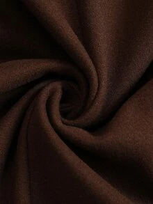 Easura Plus Size Women's Autumn/Winter Hooded Cuff Sleeve Strap Casual Daily Commute Overcoat - Coffee Brown - View 5
