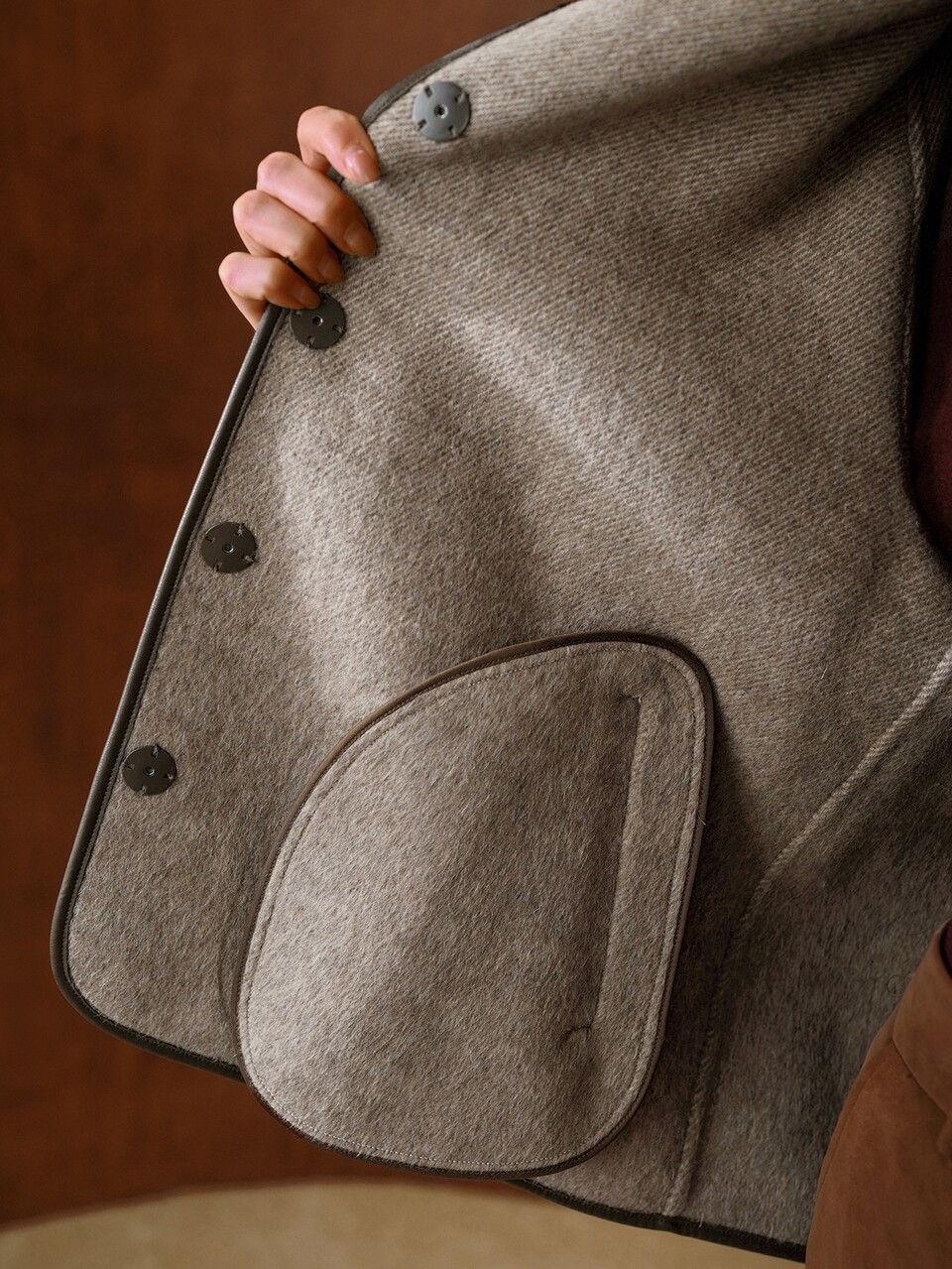 MOTF WOMEN'S AUTUMN/WINTER LONG SLEEVE ELEGANT DOUBLE-SIDED WOOL COAT WITH SCARF DESIGN