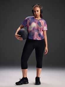 Powerista Women's Plus Size Casual Tie-Dye Short Sleeve Sports T-Shirt - Multicolor - View 6