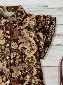 Mellowie Plus Size Women's All-Over Print Casual Versatile Daily Wear Shirt - Multicolor - View 5