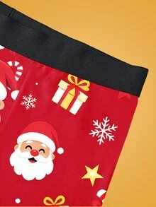 Notgurli 1/3/6pcs Men's Square Boxer Briefs Random Print Fashion Christmas Atmosphere - Multicolor - View 3