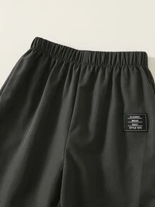 SHEIN 男嬰 2件組秋冬休閒時尚連帽衛衣套裝 外套套裝 冬季穿搭街頭風運動服 - 灰色 - 查看 6