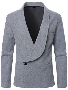Manfinity Mode Men's Solid Color Long Sleeve Jacket And Pants Casual Suit Set - Grey - View 6