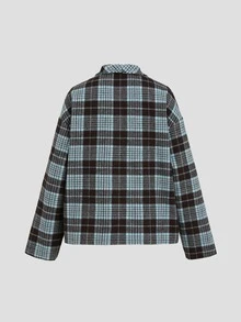 Sweetra Y2K Versatile Commuter Street Style Retro Plaid Overcoat Top - Multicolor - View 2