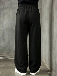 Gym Rark Men's Letter Print Drawstring Waist Pocket Loose Fit Sports Long Pants - Black - View 2