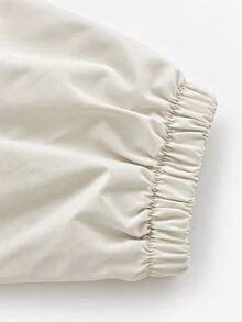SHEIN BASICS جاكيت سوفت شيل نسائي بأكمام راجلان وسحاب أمامي للاستخدام الخارجي - بيج - مشاهدة 11