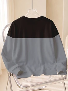 TOM & JERRY X SHEIN Men's Letter Cartoon Print Crew Neck Long Sleeve Casual Sweatshirt - White - View 2