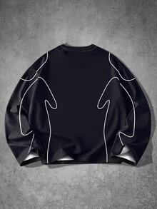 BATMAN X SHEIN Manfinity EMRG 男士休閒日常必備 INS 風格年輕街頭寬鬆極簡運動學院風 T 恤 - 彩色 - 查看 5