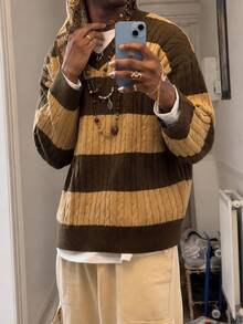 NEOSTRIT Men's Colorblock Casual Versatile Daily Wear Long Sleeve Sweater - Multicolor - View 3