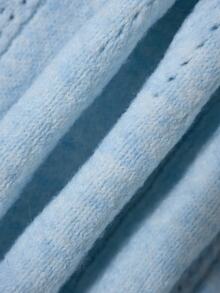 SHEIN Cardigan Rajut Mutiara Imitasi Elegan untuk Wanita - Baby Blue - View 7