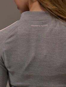 Musera Sport Jaket Termal Bergaris Kontras Warna dengan Resleting dan Potongan Pas Badan Gaya BBl, Jaket Koordinasi yang Imut dan Feminin untuk Musim Gugur, Musim Dingin, Musim Panas, Olahraga, Liburan, dan Es. - Grey - View 6