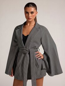 SHEIN BAE 女款時尚街頭風長袖夾克外套，附口袋 - 深灰色 - 查看 7