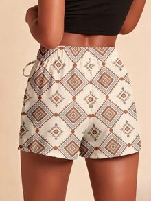 Travachic Plus Size Women's Geometric Pattern Casual Daily Skort - Multicolor - View 2