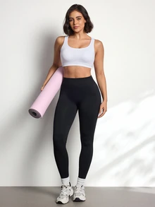 Easithlete Bra Olahraga Tanpa Jahitan Warna Putih untuk Wanita - Putih - View 5