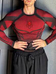 GymBeat Men's Spider Pattern Casual Daily Travel Sports T-Shirt - Multicolor - View 4
