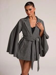 SHEIN BAE 女款時尚街頭風長袖夾克外套，附口袋 - 深灰色 - 查看 5