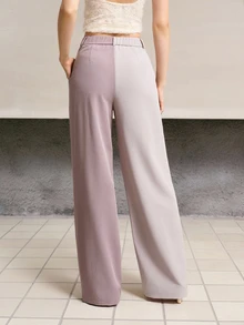 MOTF PREMIUM WOMEN'S COLORBLOCK PLEATED CASUAL DAILY WEAR SUIT PANTS - Multicolor - View 3