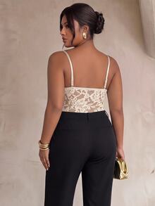 Firerie Plus Size Sexy Lace Camisole For Women - Apricot - View 5