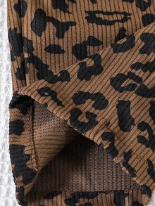 SHEIN 少女編織燈芯絨純色寬鬆休閒長褲 - 彩色 - 查看 5