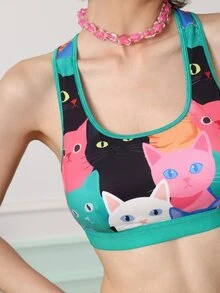 Chillnights Conjunto de lencería con top de tirantes y bragas con estampado de dibujos animados para mujer - Multicolor - Ver 13
