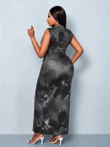 SOLERSUN Plus-Size Women's Slim-Fit Dress Suitable For Daily Commuting, Shopping, Parties, And Gatherings. - Black - View 8