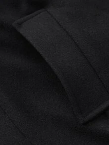 SHEIN Clasi Women's Solid Color Casual Versatile Daily Wear Overcoat - Black - View 7
