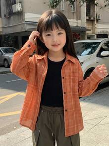 Dazy Kids 女童秋季長袖上衣 - 橘色 - 查看 1