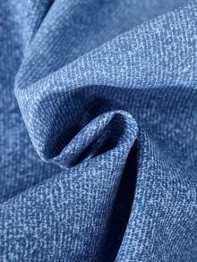 SHEIN 青少年女孩V領字母印花連帽衛衣與工裝褲休閒兩件套 - 藍白色 - 查看 7