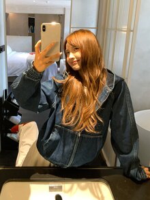 DAZY Women's Thermal Lined Hooded Loose Denim Jacket And Coat - Dark Wash - View 2