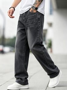 EGENSIO Men's Casual Daily Travel Denim Jeans With Pockets - Grey - View 1