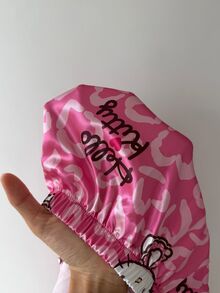 ZzzCrew HELLO KITTY AND FRIENDS | SHEIN طقم بيجامة ساتان بطبعة قلب بأسلوب حلو، ملابس منزلية مريحة حريرية بأكمام طويلة من قطعتين - وردي - مشاهدة 8