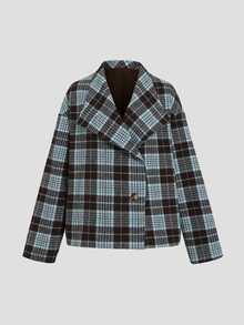 Sweetra Y2K Versatile Commuter Street Style Retro Plaid Overcoat Top - Multicolor - View 1