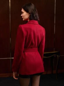MOTF PREMIUM WOMEN'S RED BLAZER JACKET, ELEGANT STYLE, AUTUMN/WINTER - Red - View 6