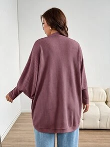Shapeblank ملابس نسائية مقاس كبير موضة الربيع/الخريف كاجوال فضفاضة مريحة للاستخدام اليومي متعددة الاستخدامات تنحيف - وردي مغبر - مشاهدة 2