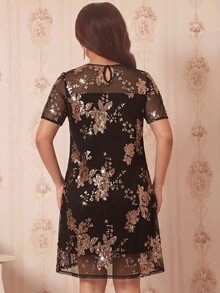 Amorya 女款奢華精緻亮片短袖洋裝 - 彩色 - 查看 2
