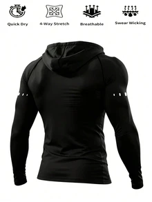 Acti Log Men's Bull Head Graphic Casual Daily Wear Hooded Sweatshirt - Black - View 2