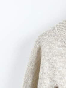 Linhara CURVE Plus Size Women's Round Neck Casual Versatile Daily Wear Long Sleeve Sweater - Apricot - View 7