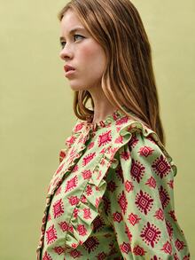 Nöista Women's Polka Dot Ruffle Casual Suit - Mint Green - View 5